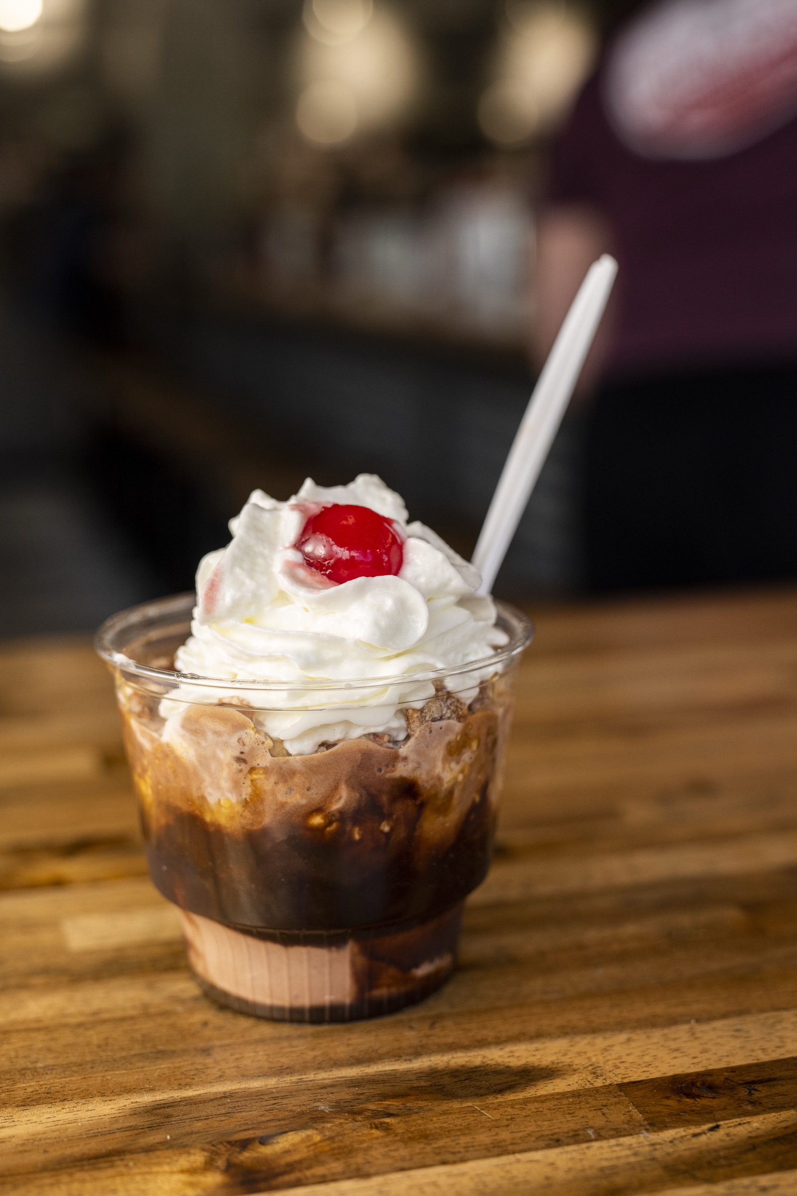A frozen custard sundae