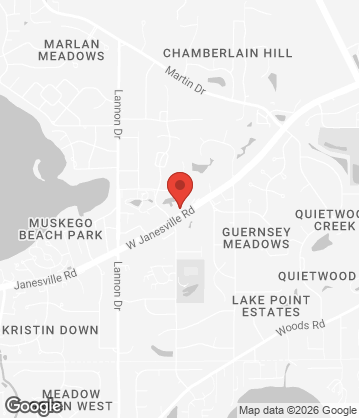 Map of Milk Can Hamburgers and Custard - S73W16770 W Janesville Rd, Muskego, WI, 53150, US